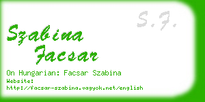 szabina facsar business card